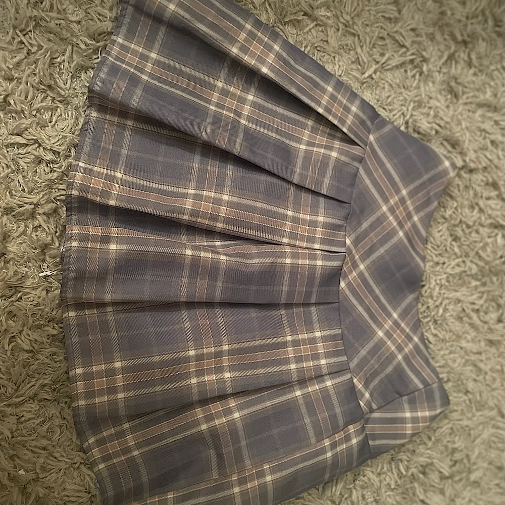 Plaid blue and purple skater girl skirt